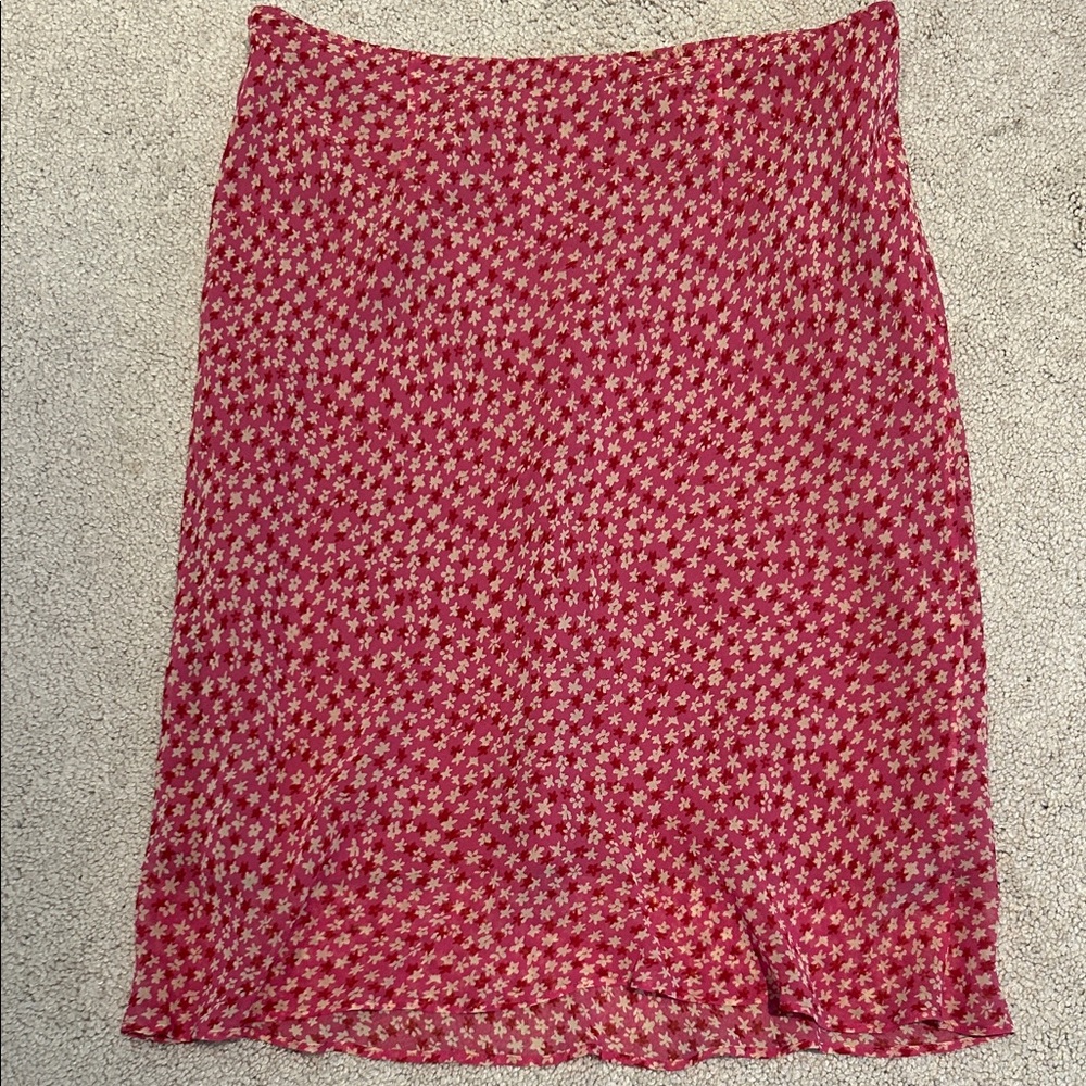 Banana Republic Red and White Floral skirt vintage 90’s - Picture 4 of 6